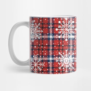 Christmas checkered pattern, red. Mug